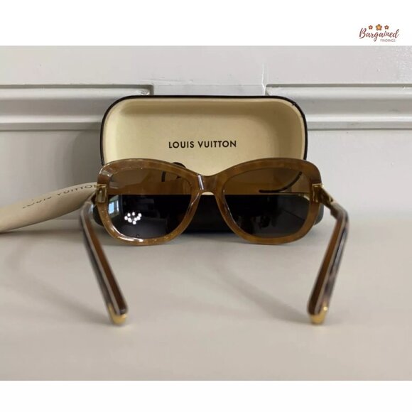 Authentic LOUIS VUITTON Brown/Beige Leopard Spotted Acetate Sunglasses Z0558W - Picture 3 of 12